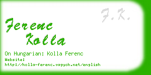 ferenc kolla business card